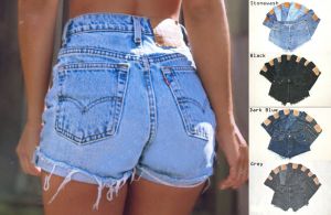 Vintage Womens Levis Denim High Waisted Shorts Jeans Hotpants 4 6 8 10 12 14 16