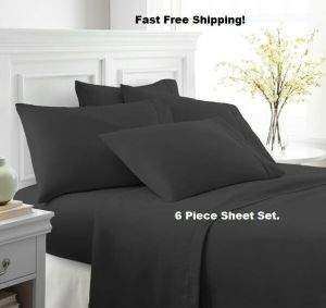 6 PIECE LUXURY 2100 HOTEL SERIES DEEP POCKET BED SOFT SHEET SET IN ALL SIZES