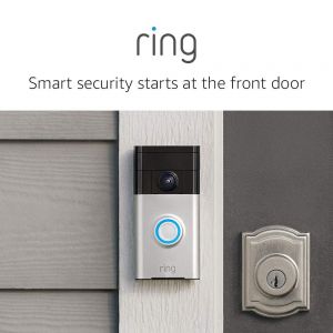 Ring Video Doorbell with HD Video, Motion Activated Alerts, Easy Installation - Satin Nickel